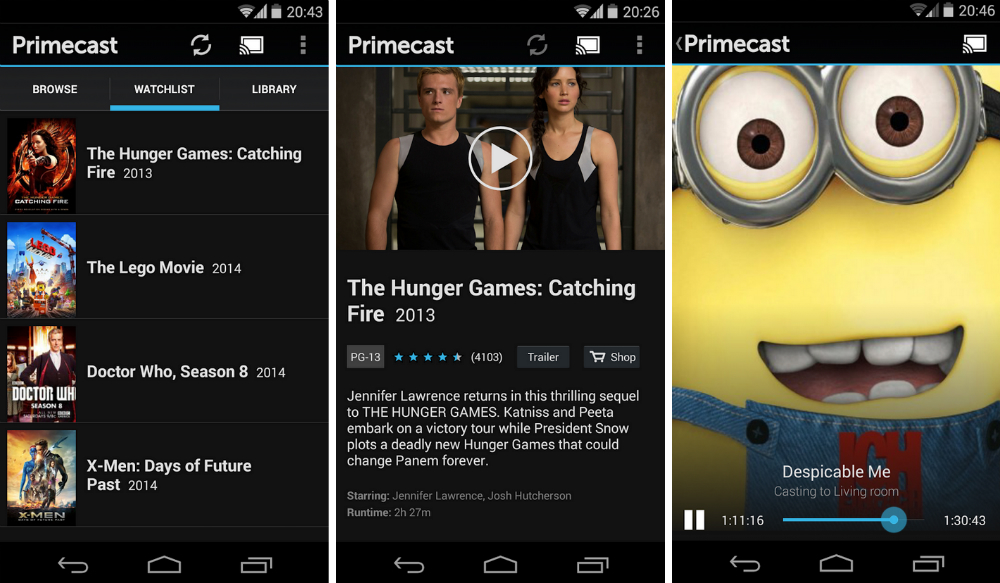 Chromecast Amazon Prime Instant Videos 